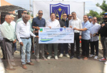 Alcalde Eberto Núñez encabeza acto del primer picazo para la terminación de la Casa Club de la comunidad de Palmarito